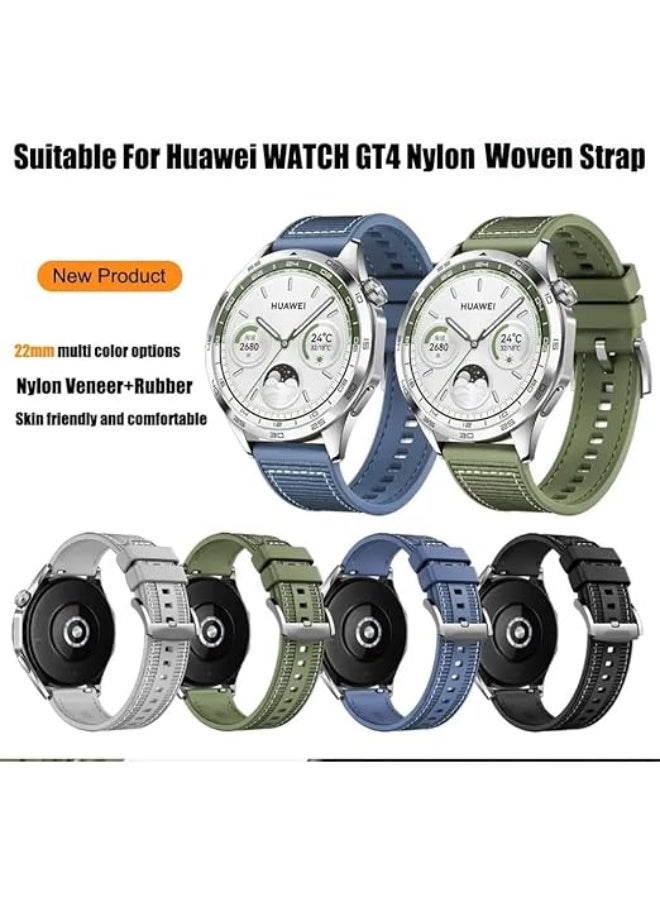 فكرة حزام سيليكون نايلون مضفر رسمي 22 مم لساعة Huawei Watch GT6 46 مم | GT6 Pro | GT5 46 مم | GT4 | GT2 GT3 46 مم | Watch 4/4 Pro | Watch 3/3 Pro | GT3 | GT3 Pro | GT Runner - Image 2